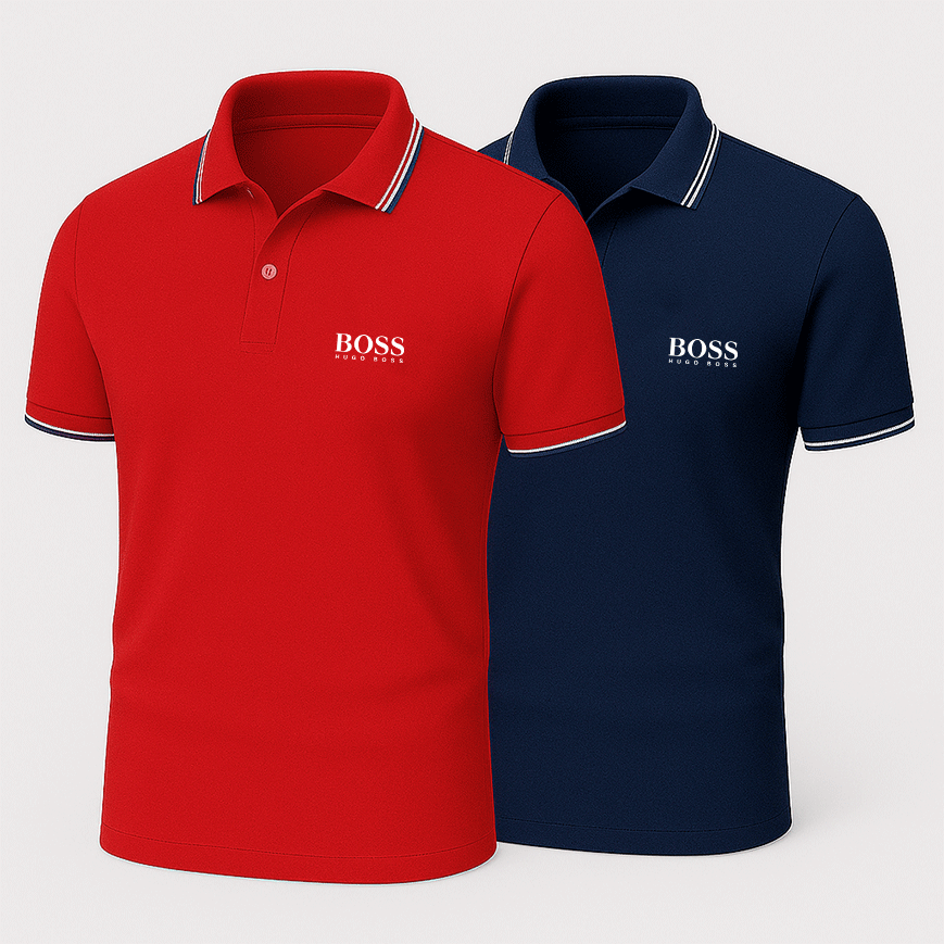[Buy 2, get 1 free] Pack of 2 Premiere polo shirts + exclusive watch