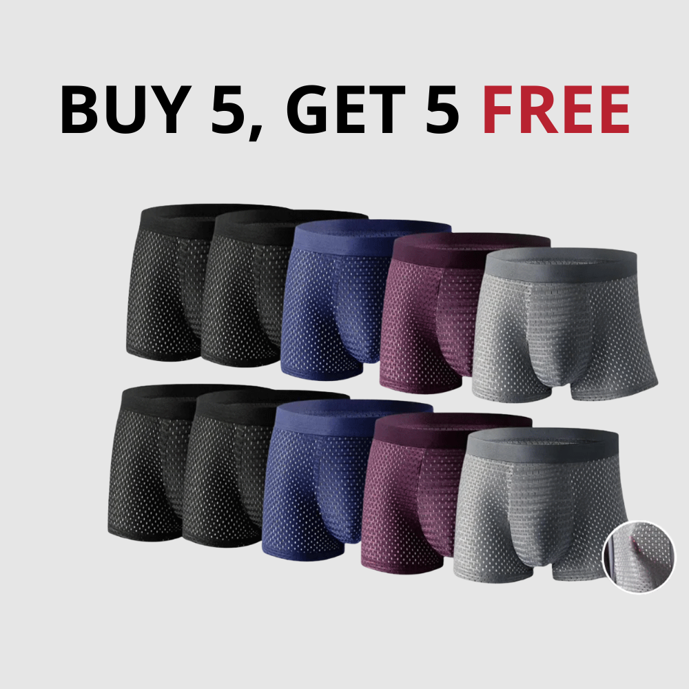 Men’s Bamboo Boxer Briefs 10-Pack – Buy 5, Get 5 Free | Comfort & Durability